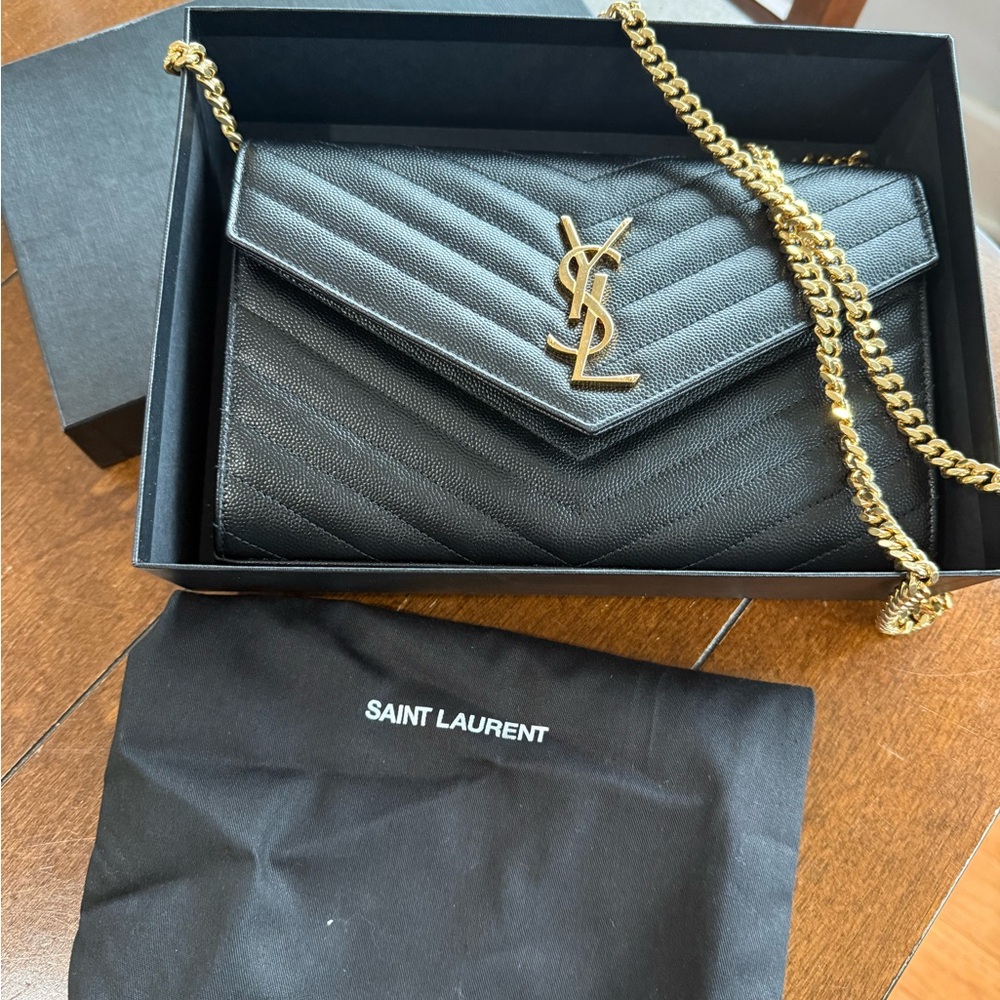 Saint Laurent Black Quilted Chain Bag